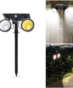 Double Head Solar PIR Motion Sensor Wall Light for Outdoor Use 2