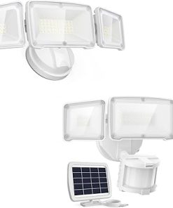 LEPOWER 2 Pack 35W LED Security Light and 1600LM Solar Lights
