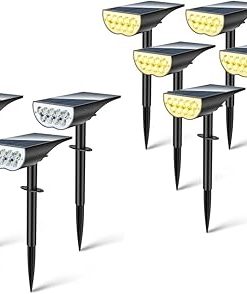 BAXIA TECHNOLOGY Solar Spot Lights Outdoor Cold and Warm White Packs
