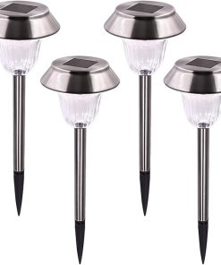 Stainless Steel Solar Ground Lights for Yard Lawn and Sidewalk