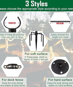 10ft String Light Poles for Outdoor Use in Garden and Patio 2