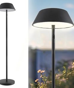 Tall Solar Powered Outdoor Floor Lamp for Patios and Gardens