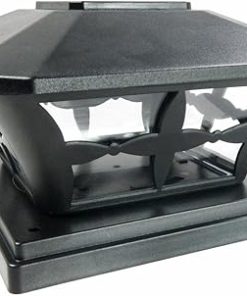 Black Outdoor Solar LED Post Cap Lights for Garden and Landscape 2