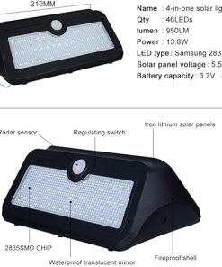 DHAEY 950 Lumen LED Solar Lamp 46 LEDs 4 Modes IP65 Waterproof Light 2