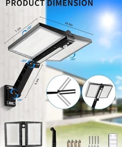 Outdoor Solar Motion Sensor Flood Light with Remote Control 2 Pack 2