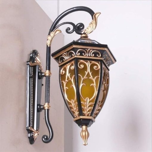 Retro Outdoor LED Wall Lamp Solar IP65 for Villa Garden Courtyard - Image 2