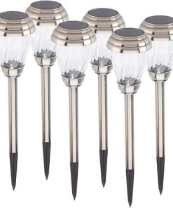 Smart Solar Charleston 6-Pack Solar Lights with Real Glass Shade