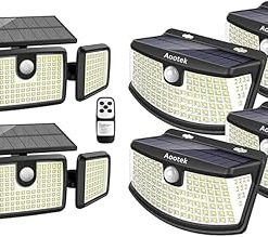 Outdoor Solar Lights 3 Head 2500LM 232 LEDs Motion Sensor 270° Angle