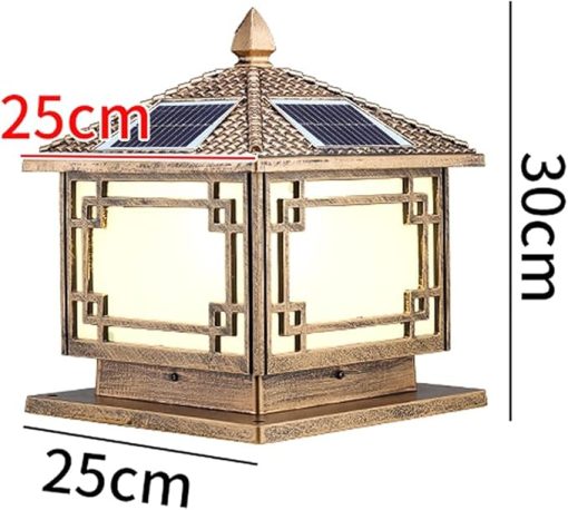 Traditional Solar Column Lamp Outdoor Waterproof Post Light - Image 2