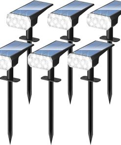 DINGLILIGHTING Solar Lights Outdoor Waterproof LED Spot Lights 6PC