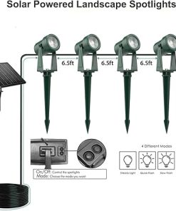 Solar Powered Landscape Spotlights 8 Pack Waterproof Warm White 2