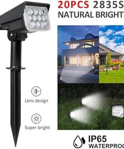 Adjustable Solar Wall Lamps 20 LED Bright Light for Outdoor Gardens 2