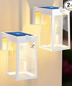 Woolmug Solar Motion Sensor Porch Lights 2 Pack Waterproof LED