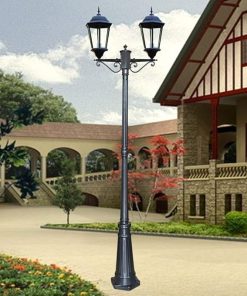 Outdoor 2-Light Retro Pillar Lamp for Garden and Landscape Use 2