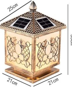 Solar Column Lamp Light Fence Lantern Antique LED Post Lighting IP55 Waterproof Outdoor Garden Solar Pillar Lamps 2