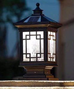 Solar E27 Remote Control Outdoor Lamp Waterproof Column Lights 2