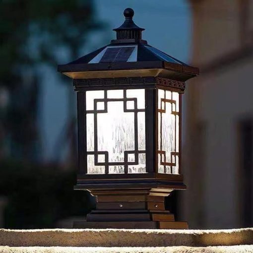 Solar E27 Remote Control Outdoor Lamp Waterproof Column Lights - Image 2