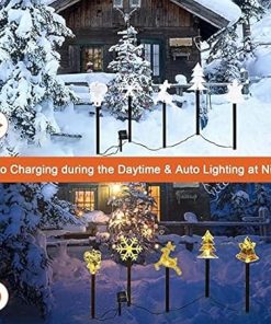 5 Pack Solar Christmas Stake Lights for Outdoor Garden and Patio 2