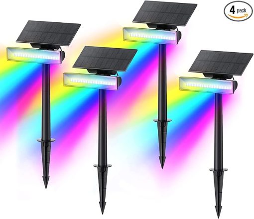Consciot Solar Outdoor Lights 54 LEDs IP67 Waterproof 4 Pack