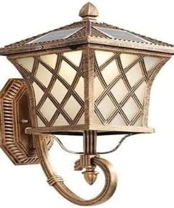 Retro Brass Metal Wall Lantern for Outdoor Garden LED Sconce