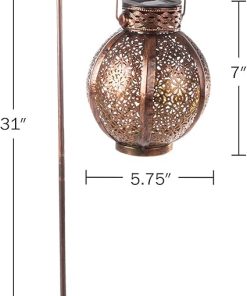 Solar Outdoor Lights Set of 2 Rechargeable LED Lanterns with Hooks 2