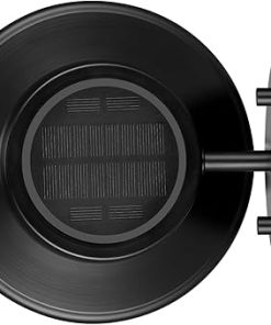 GLOBE Electric LED Solar Wall Sconce Matte Black Seeded Glass 100 Lumens 2