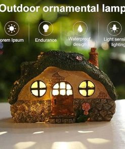 Miniature Resin LED Solar Lights for Outdoor Garden Decoration 2