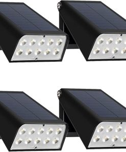 Solar Powered Outdoor Spotlight Deck Lights Adjustable 4-Pack