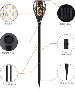 Solar Torch Lights with Extension Rod for Outdoor Garden Decoration 2