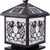 European Style Solar Column Headlights Outdoor LED Garden Lights 3