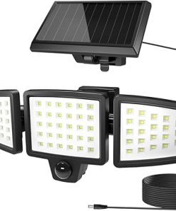 Lepro Bundle Solar Flood Light 3 Adjustable Heads and 50 ft String Lights 2
