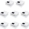 iGlow 8 Pack White Outdoor Solar LED Post Cap Lights for Garden