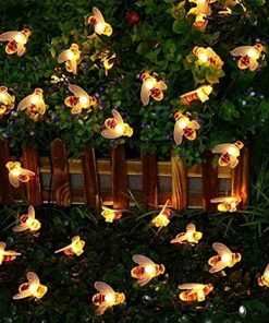 Solar Powered Honey Bee LED String Lights for Garden Decor