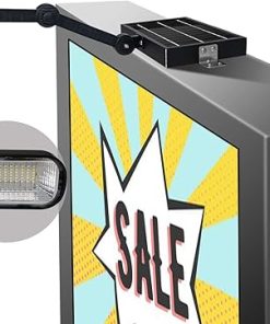 Bright Solar Sign Lights with 60 LEDs Waterproof for Yard and Business