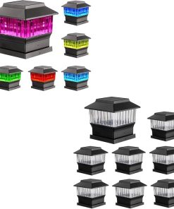 Solar Post Lights 50 Lumen RGBW 6 Pack and 3CCT 8 Pack Options