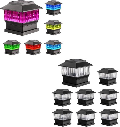 Solar Post Lights 50 Lumen RGBW 6 Pack and 3CCT 8 Pack Options