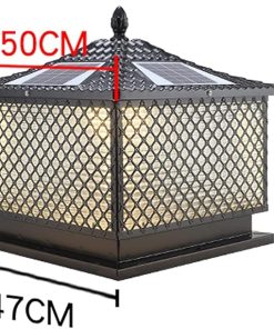 Outdoor Solar Post Light Glass Lantern for Garden and Pathway Decor 2