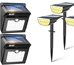 BAXIA Technology 28 LED Solar Motion Sensor Lights 4 Pack Set