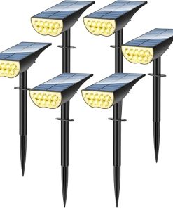 Solar Spot Lights Outdoor Waterproof 6 Pack with 3 Brightness Modes
