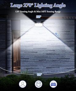 2-Pack Solar Motion Sensor Wall Lights Waterproof LED Garden Lamps 2