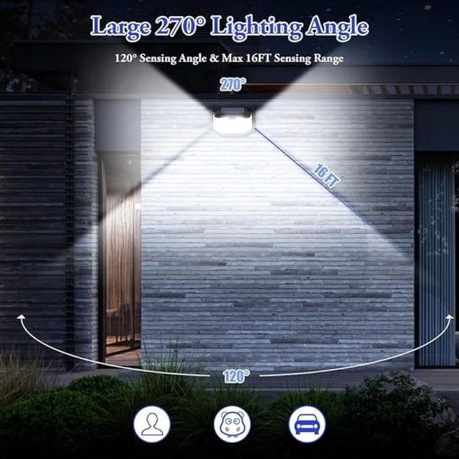 2-Pack Solar Motion Sensor Wall Lights Waterproof LED Garden Lamps - Image 2