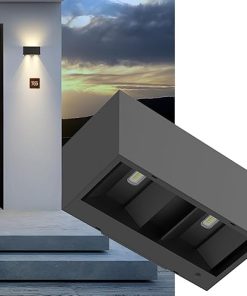 Dimmable 1400LM Solar Powered Outdoor Wall Light with Cube Design