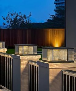 Modern Solar Column Light LED Post Fixture for Garden and Walkway 2