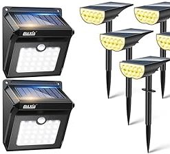 Baxia Technology 28 LED Solar Motion Sensor Outdoor Lights 4 Pack