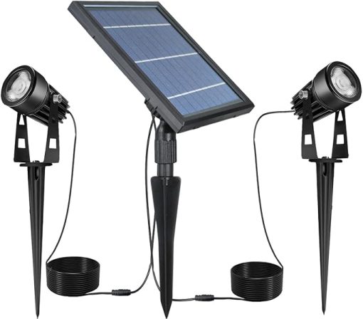 Solar-Powered Cast Aluminum LED Spotlight for Outdoor Garden Use