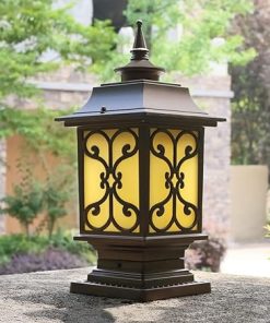 Retro Outdoor Solar Wall Lamp for Garden Villa LED Post Lighting 2