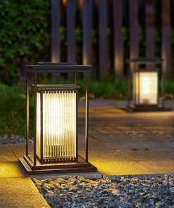 Square Solar Garden Lights Waterproof Aluminum Lantern for Outdoor Use 2