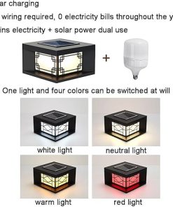 Waterproof Solar Pillar Lights for Villa Garden and Fence Decor 2