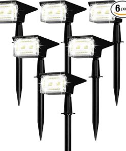 ZJOJO Solar Outdoor Lights 40 LEDs Waterproof Spotlights 6 Pack