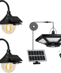 Aqonsie Solar Barn Lights with Motion Sensing and Multiple Modes
